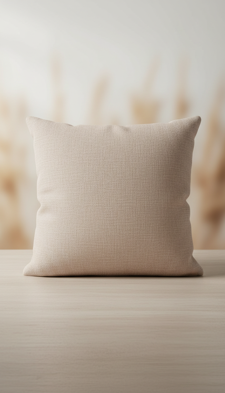 Blush Sand Linen Throw Pillow